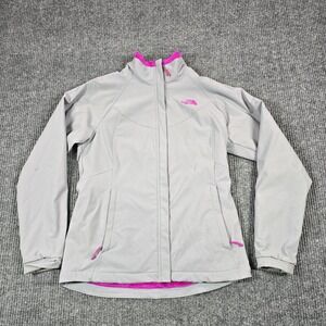 The North Face WindWall Softshell‎ Jacket Womens Medium Gray Fleece Lined Zip
